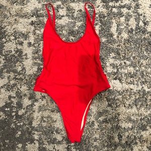 Red One Piece Swimsuit